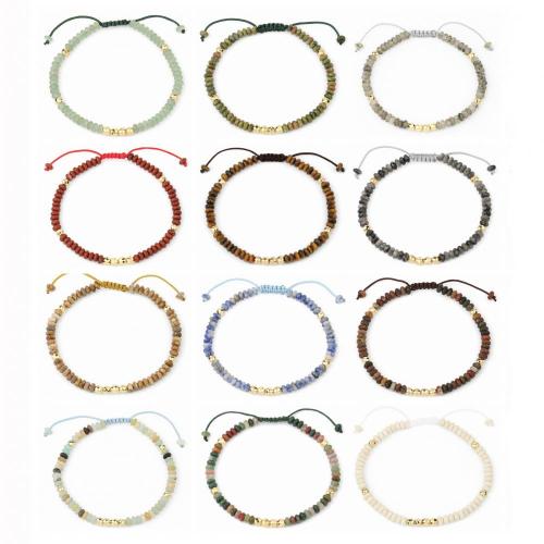 4MM Mini Gemstone Energy Bracelets Adjustable Healing Chakra Crystal Charm Beaded Unisex Semi Precious Abacus Beads Stone