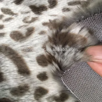 100% polyester animal print/Leopard faux fur fabric