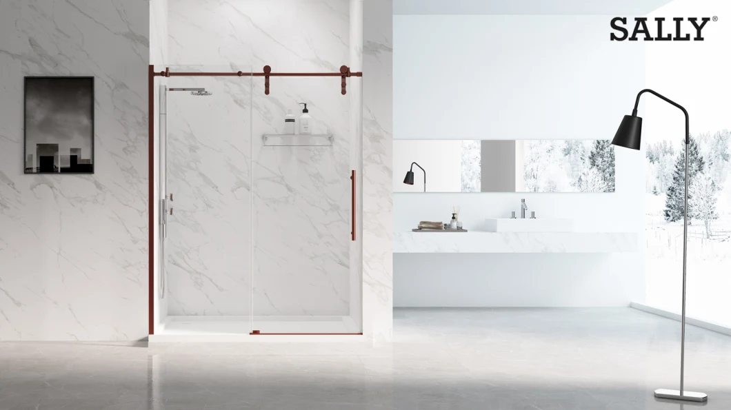 Sally Aclove Bathroom Showeroom 60 X 76 Inch Contemporary Doors Frameless Semi Framed Single Sliding Shower Door