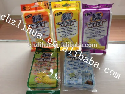 Multipurpose Spic and Span scented cleaning wipes
