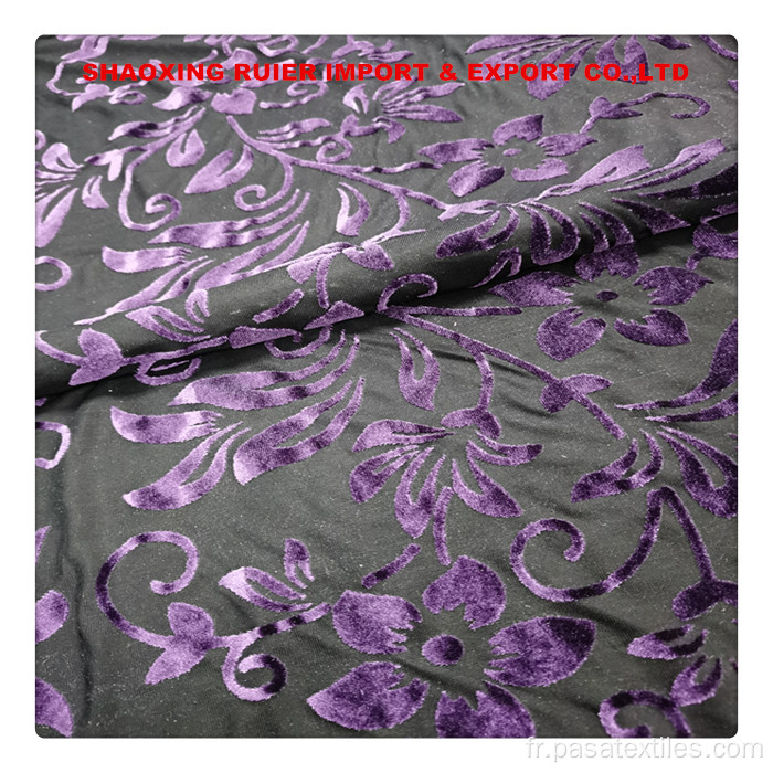 tissu de burnout en velours pour vêtements/canapé/textile de maison