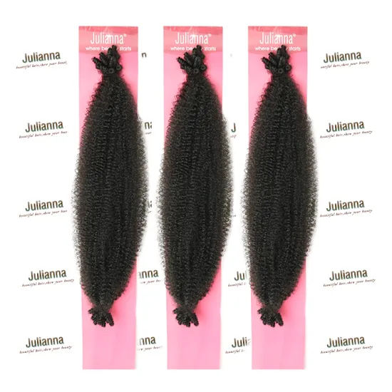 Julianna kanekalon springy afro twist 16inch twisted up pre-fluffed 3x crochet ombre braids hair fluffed afro spring twist