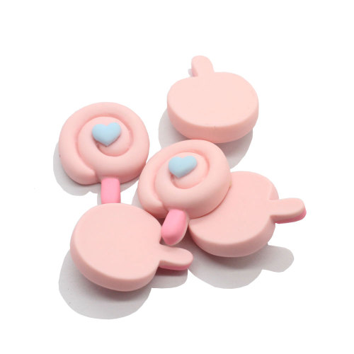 Mooie roze hars lollipop plaksteen ornament voor haar boog maken drop oorbel accessoire