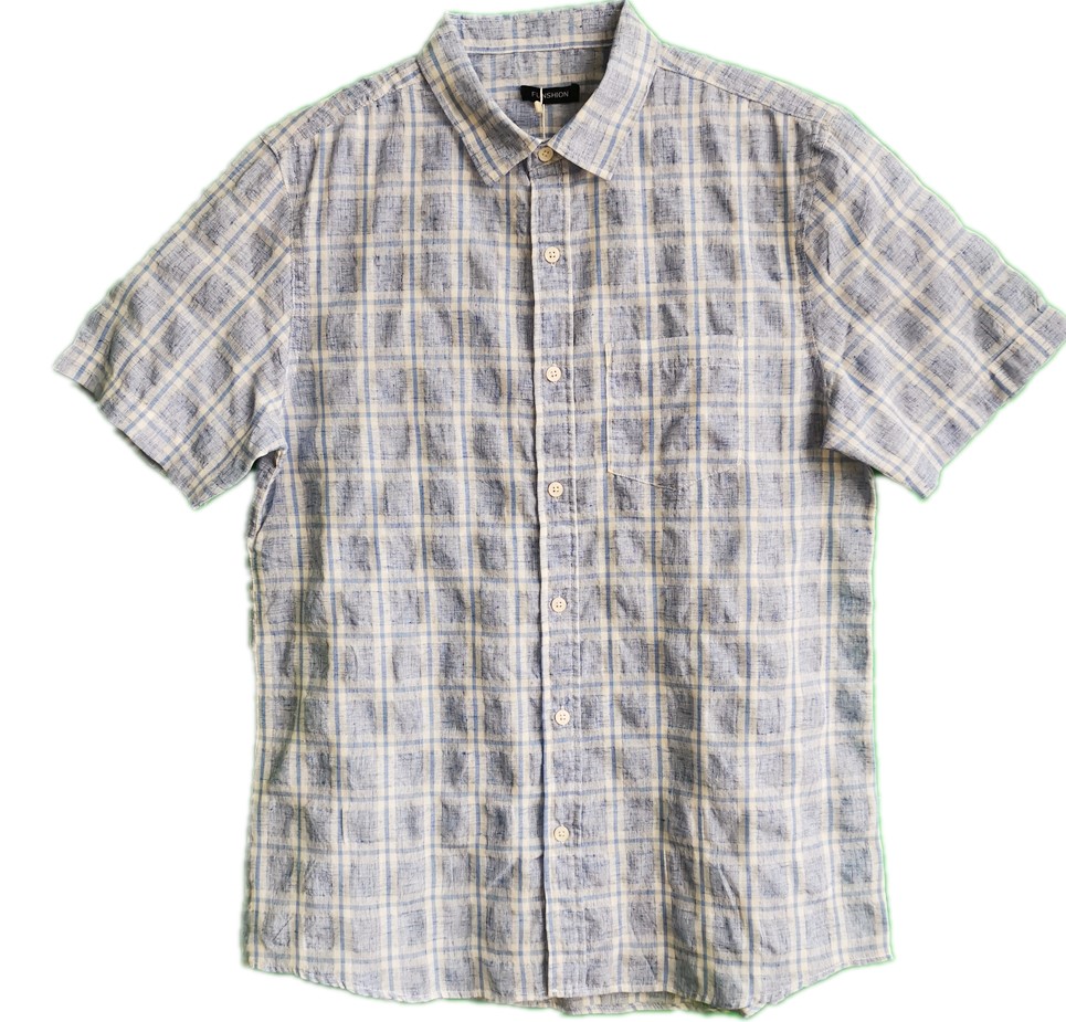 Men Causal Cotton Y/d Crepe Short Shirt