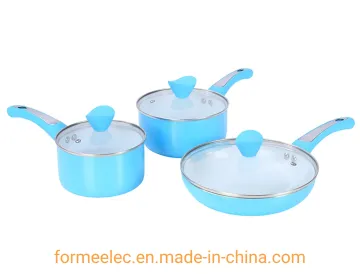 Saucepan Frypan 6 Pieces Cookware Double Bottom Aluminum Cookware Set