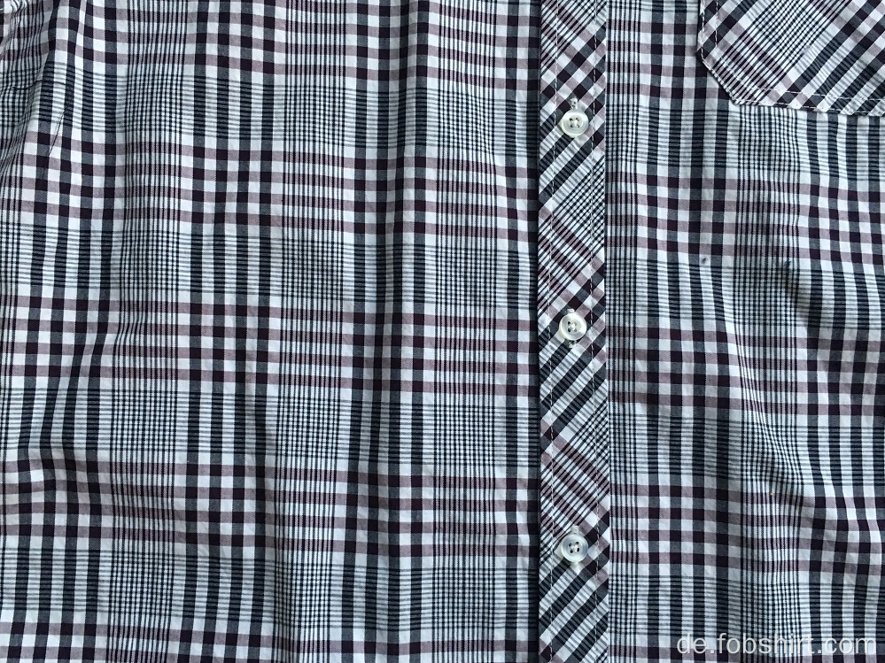 Kurzarm Dark Color Check Shirt