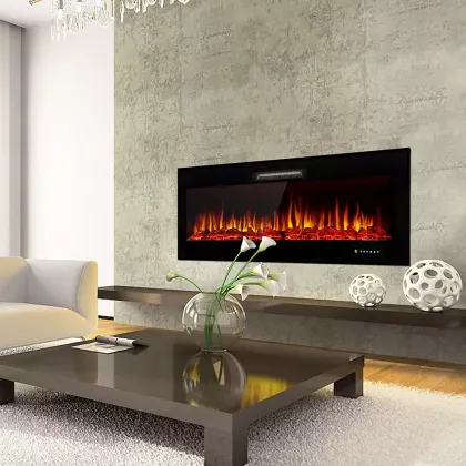 Hot sale 50 inch 9 colors flame portable dimplex mirror electric fireplace heater for indoor