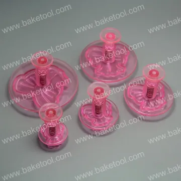 Boow Plunger Cutter in Transperant Pink Cookie Cutter Mold Set