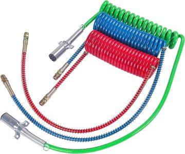 7-Way ABS Power Cable Air Brake Coiled Assembly Kit