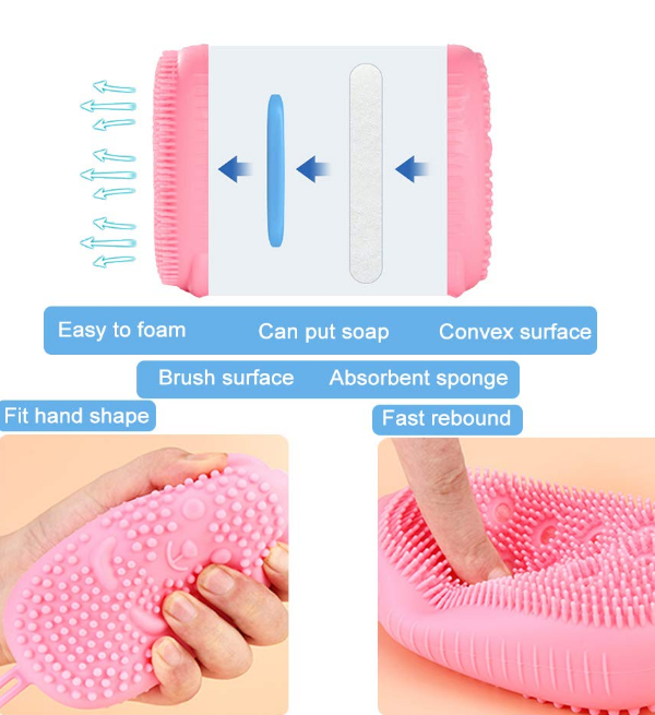 Silicone Bath Brush Sponge Scrubber