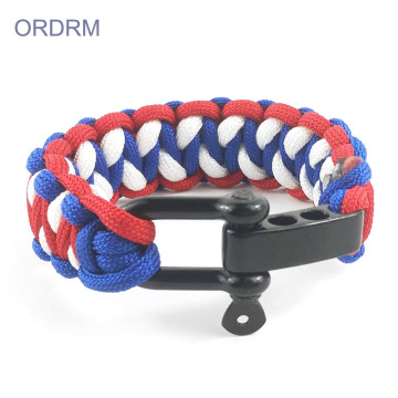 Womens Men's Survival 3 Color Paracord Bracelet
