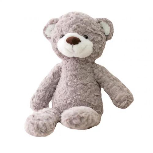 Big gray curly teddy bear stuffed animal