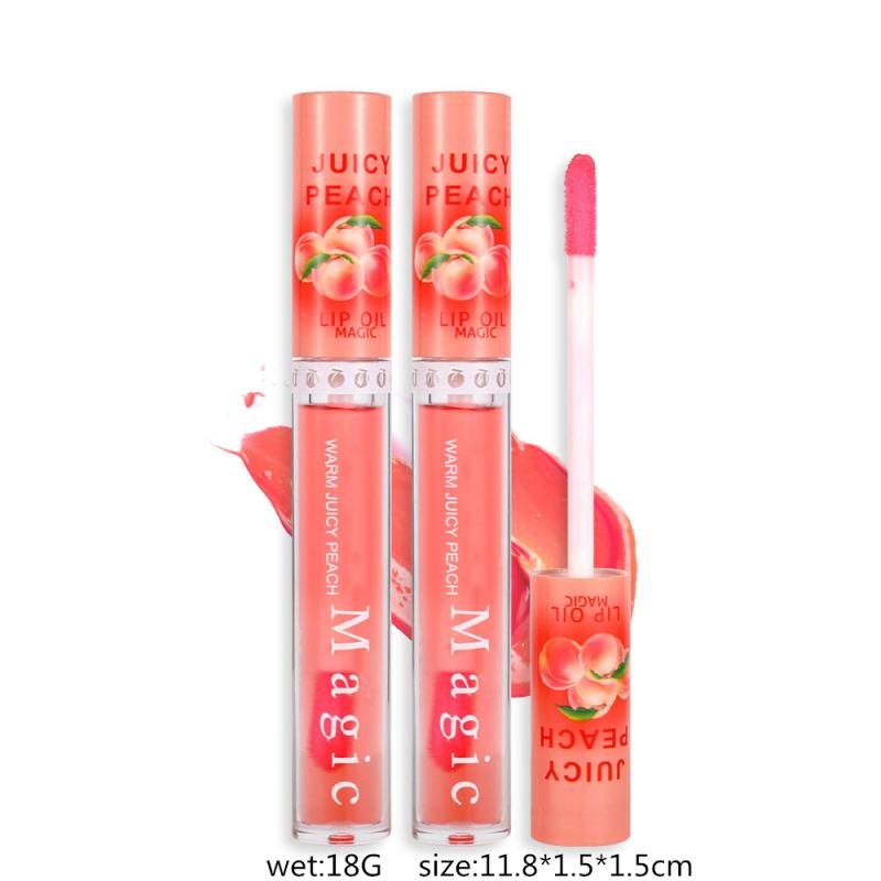 TEAYASON Juicy Peach Lip Gloss Color Changing Moisturizing Pink Lipstick Niche Waterproof Long Lasting Cosmetics Makeup TSLM2