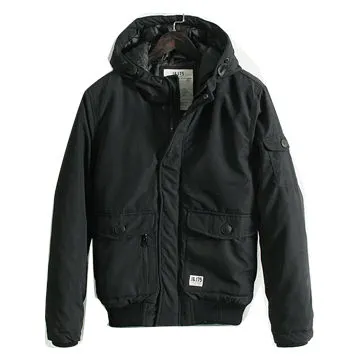 Men's stylish black cotton hoody coat jacket