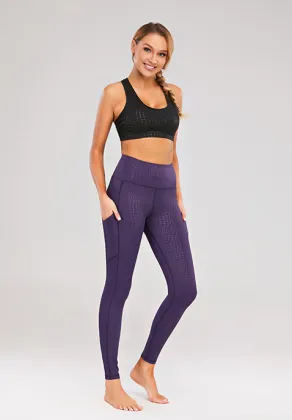 Purple crocodile pattern yoga pants fitness clothing yoga leggings wholesale