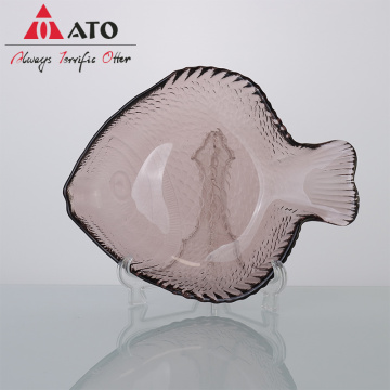 Handmade tableware plates glass fish shaped snack dish