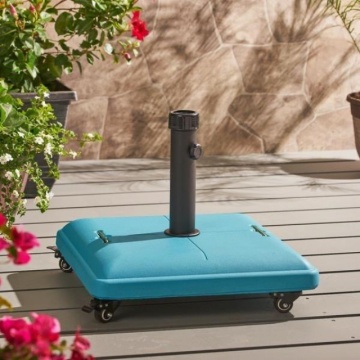 Marble Cast Iron Plastic Round Water Filled Garden Umbrella Base with Wheels