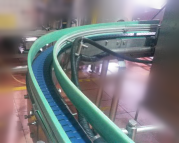 Stainless Steel Curve Slat Chain Conveyor For Cans
