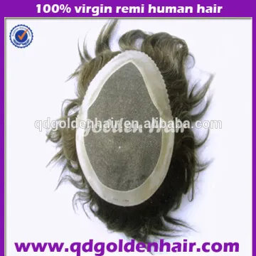 Golden Hair High Quality Human Hair Men's Toupee