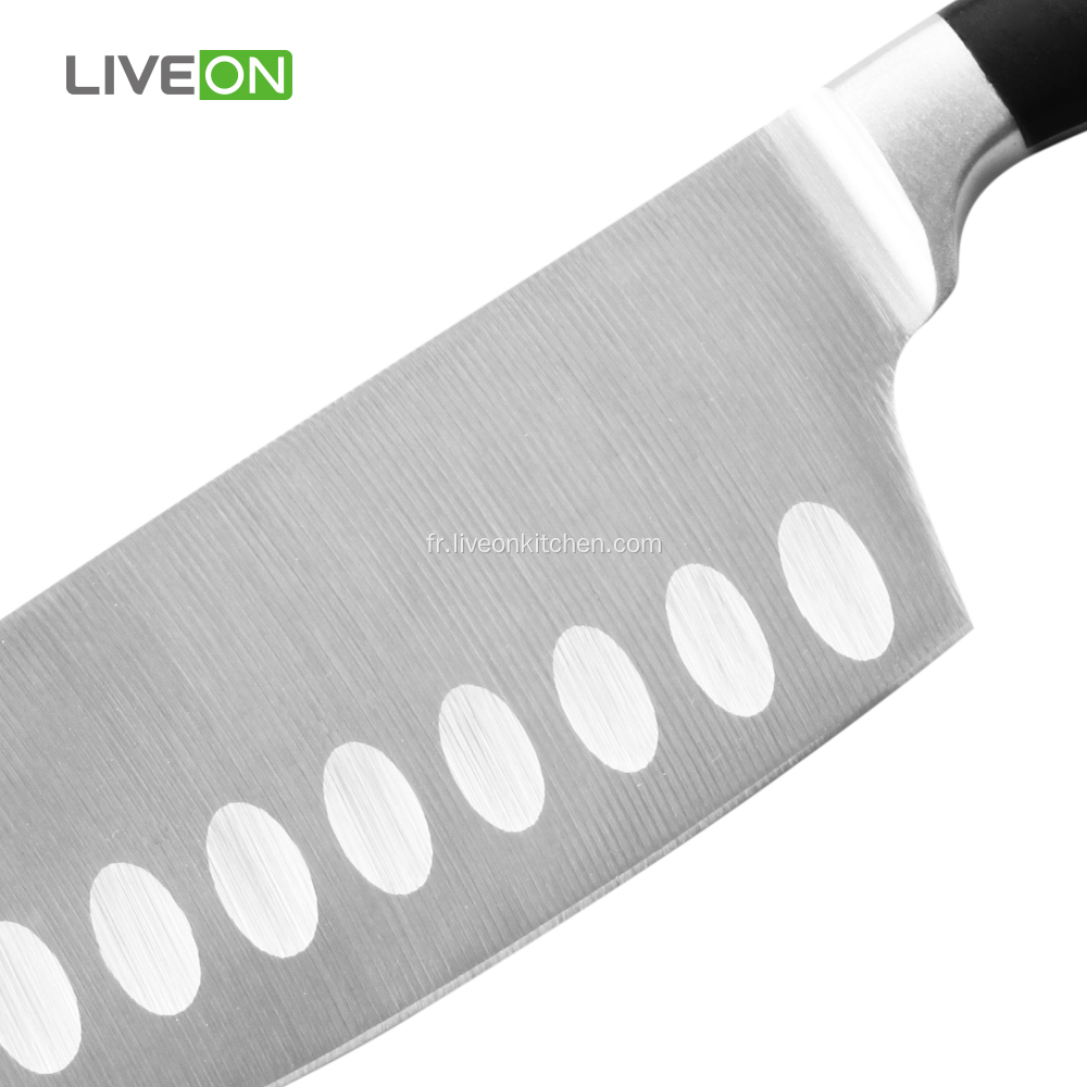 Couteau Santoku à lame en acier 420J2, 5 pouces