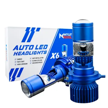 Auto Lighting Systems X6 H4 High Low Beam Mini Projector Lens LED Headlights for All Cars