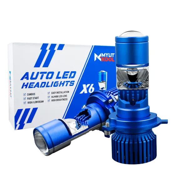 Auto Lighting Systems X6 H4 High Low Beam Mini Projector Lens LED Headlights for All Cars