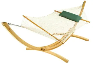 cotton rope hammock with Arc stand