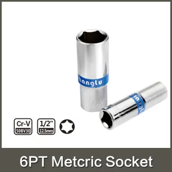 12.5mm Dr.Deep Blue-Rim 6PT Metric Socket blue ribbon lengthen six Angle metric socket