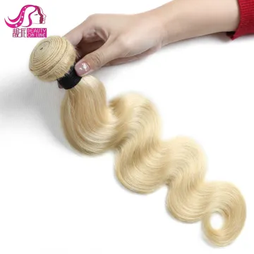 Color 613# Remy Hair weave Bundles Body Wave Honey Blonde Remy Hair