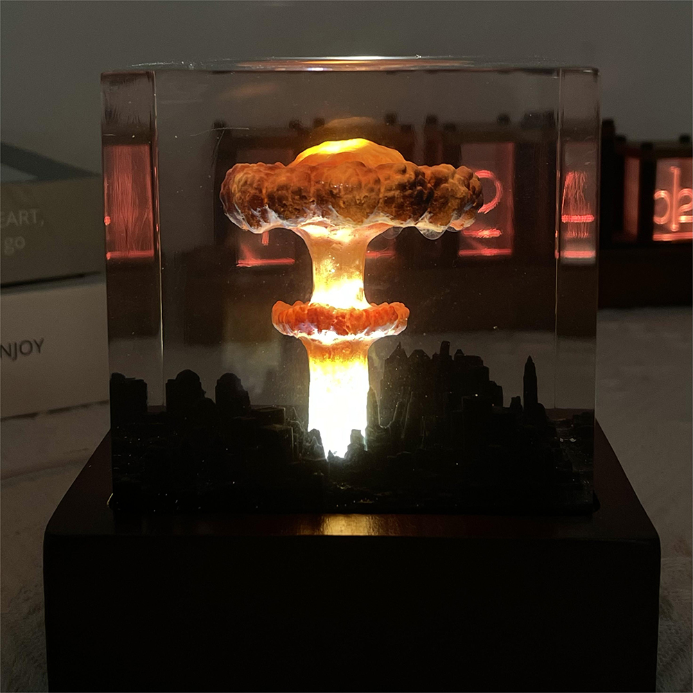 Explosion Decor Explosion Mushroom Cloud Epoxy Resin Lamp - Creative Ornaments For Room ...