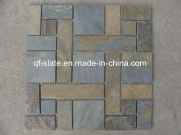 Multicolor Walling Slate Mosaic, Mosaic Tile for Decorative Stone