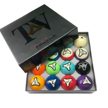 Yalokang TV 16A Crystal Billiard Ball Set: 16-Piece Standard Pool Balls, 57.2mm in Size, Colorful