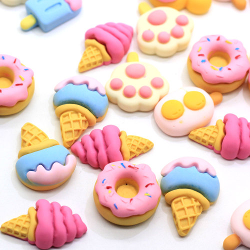 Χονδρική Kawaii Resin Sweet Donuts Flatback Cabochons Simulation Food DIY Crafts For Hair Bow Centers Scrapbooking Decor