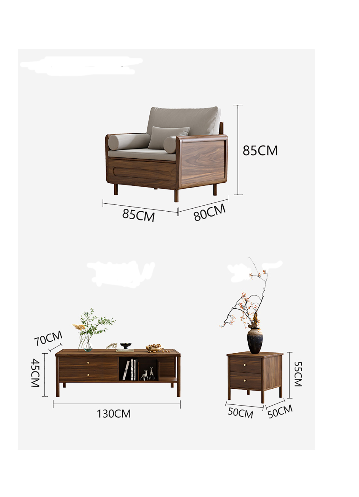 morden Design 5-Piece Living Room Package