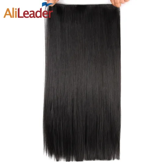 AliLeader Wholesale Synthetic Silky Straight Hairpiece with 5 Clips