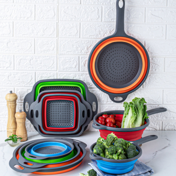 Comfify Collapsible Silicone Colander: Kitchen Strainer for Pasta, Veggies, and Fruits
