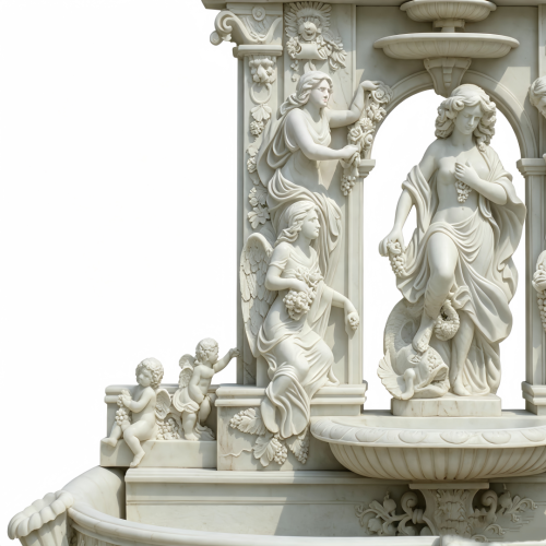 Fuente romana clásica de mármol blanco