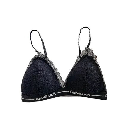 French Lace Wireless Cotton Triangle Bralette Bra