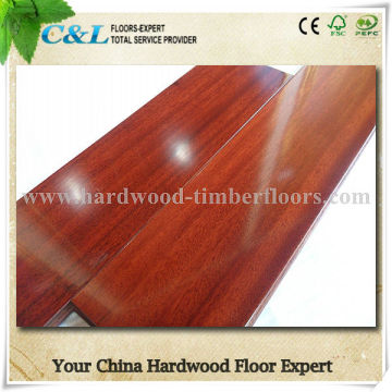 Good quality mahogany color solid iroko parquet wood flooring
