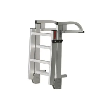 Sturdy Satin Anodized Aluminum Folding Dock Ladder