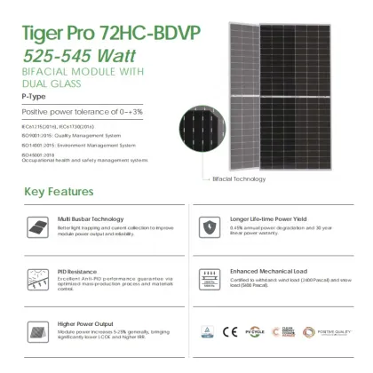 Jinko 540W Monocrystalline Bifacial Module Solar Panels: High-Efficiency Solar Energy Solutions