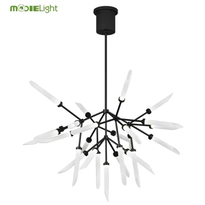 Modern Metal LED Spur Grande Chandelier for Living Room