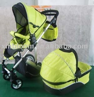 3 in 1 aluminum EN/CE certificate germany baby pram stroller with big inflatable wheels