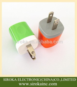 DOE VI standard Customized colors 5V 1.5A Universal USB mobile phone adapter US plug AC adapter for iPhone Samsung