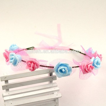 FG-0008 wholesale bridal wedding artificial wicker flower garland/ flower head wreath
