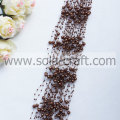 Cadenas de abalorios de perlas de imitación de colores café de 3 + 8 mm para decoración