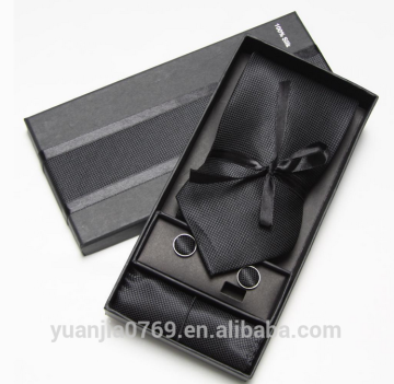 Free Shipping men's polyester ties set including 1 Tie + 1 cufflinks + 1 tie clip+1 hankie+gift box