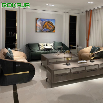 مجموعة أريكة مخملية إيطالية فاخرة لتصميمات فيلا أنيقة