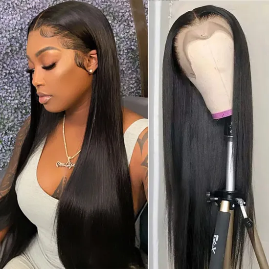 wholesale wigs 100% human hair vendors.bone straight brazilian hair closure lace front mink long human hair frontal wig