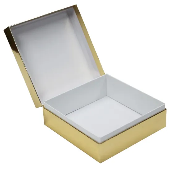 Gold Hinged Rectangle Gift Paper Box